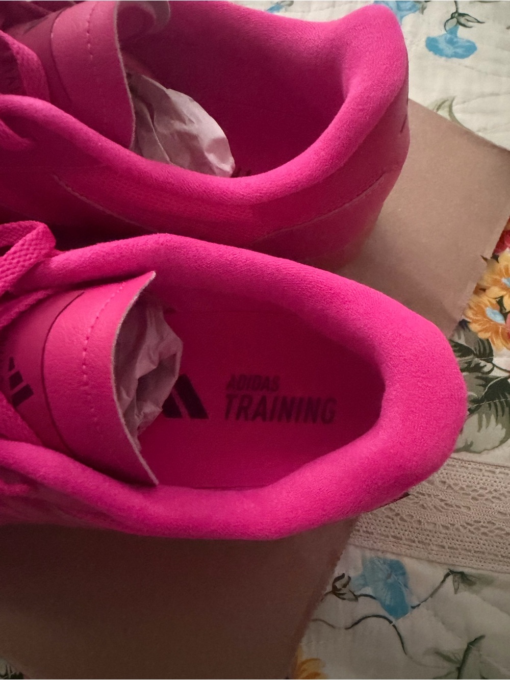 adidas Training Spezial Women’s Athletic Shoes in Bright Pink with Gum Sole - Picture 3 of 5